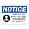 Signmission OSHA Sign, Hard Hats Glasses Required Jobsites, 10in X 7in Rigid Plastic, 10" W, 7" H, Landscape OS-NS-P-710-L-15795 - alternate 1